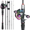 Accessories Sougayilang 1.8m 2.1m Casting Fishing Rod and Reel Set with Braided Fishing Line Left Right Hand Baitcasting Reel Fishing Combo