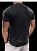 Spring Summer Men Ice Silk Running Gym Fitness Tops Training Comfortabele ademend snel drogende T-shirts met korte mouwen 240422