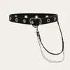 Midjekedjor bälten Hip Hop Chain Tassel Bälten Punk Stift Pin Buckle Pu Belt Y2K Unisex Black Casual Pu Jeans Pants Belt for Women Men Y240422