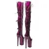 Dance Shoes Leecabe 23CM/9inches Shiny Material PU Fashion Lady High Heel Platform Pole Boots