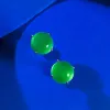 Brincos S925 Brincos prateados incrustados com 6,0 Brincos verdes de medula jade ricos em femininos ricos em feminino Brincos clássicos