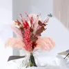 Fiori decorativi Pampas rosa erba piccola miscela di coda di canna e centrifere di matrimoni per bouquet di fiori secchi