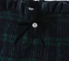 Damen T -Shirts Amerikanische Schatz Vintage Ruffen gekräuseltes Plaid stilvolle sexy Tube Top Swerleeve Bow Short Fashion