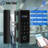 Controllo app TTLOCK blocco delle impronte digitali Bluetooth Smart Glass Lock Porta di controllo elettronico biometrico 13,56 m RFID Sblocca Nodrill