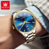 Watches OLEVS Gold Men's Watches Automatic Mechanical Luxury Diamond Watchstrap Stainless Steel Business Classics Men's Wrist watch 9955