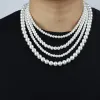 Colares Novo colar de pérolas de imitação da moda Men temperamento temperamento simples colar de cordão artesanal para mulheres do presente de joias