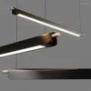 Lustres apaite minimalista lustre mesa de jantar leve lâmpada moderna lâmpada lâmpada longa faixa longa pingente de teto led