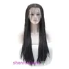 13 * 6 Black Braid Fashion Fibre Fibre Front Przciej Koronkowa peruka długa włosy pełna głowica