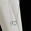 Colliers New Fashion Trend Design Unique Design Simple Exquise Hollow Love Pendant Clavicle Collier Femme Bijoux de bijoux Gift Wholesale