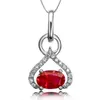 Pendant Necklaces 2024 Noble Female With Bright Red Zirconia Delicate Women High-quality Anniversary Gift Luxury Lady Jewelry