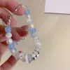 Bangle Harajuku Pentagram Pearl Beaded Armband For Women 2023 Korean Aesthetic Cute Star Blue Glass Ball Armband Y2K SMEEDDRY Gifts