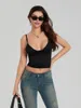 Women's Tanks Women Sexy Going Out Tops Plunge V Neck Spaghetti Strap Cami Shirt Y2k Sleeveless Ruched Basic Crop Tank Top