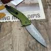 Outdoor Pocket Flipper Tactical Folding Knife 3" CPM-D2 Plain Blade, Olive Aluminum Handle Camping Hunting Knives EDC Tool