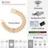 Fine Jewelry Hip Hop Men 20Mm Gold Plated Sterling Sier 3 Rows VVS Moissanite Diamond Cuban Link Bracelet