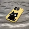 Téléphone portable Brochers Hairy Cat Metal Lens Circle Candy TPU TPU Soft Phone Case pour iPhone 15 Plus 14 Pro Max 7 8 plus 12 13 Pro 11 x XS Max XR SE 2020 Y240423