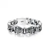 Strands New Silver Color Domineering Retro Patterned Bracelet Trendy Men's Punk Rock Hiphop Wide and Thick Jewelry