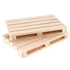 Tafelmatten 1 pc mini houten pallet drankjes onderzetters voor en koud drankjes houten bloem pot kussen