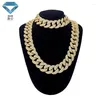 Colliers pendentifs Collier plaqué or Set Hip-Hop Gold Chain