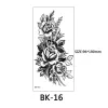 Tattoos Large Size Black Flower Pattern Fake Tattoo Sticker for Women Dot Rose Peony Temporary Tattoos DIY Water Transfer Tattoos Girls