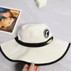 Casual férias pescador chapéu de moda feminina Sun Shade Balde Hats Botão Designer Botão larga Chapé