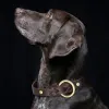 襟肉のための本物の本物の革犬襟ヘビーデューティストロングドッグカラー手作りの手作りの厚い犬のための大きな犬