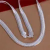 Heavy 71g 10MM flat snake necklace sterling silver plate necklace STSN209 whole fashion 925 silver Chains necklace factory dir300P