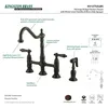 Kitchen Faucets Heritage Bridge Faucet Oil-Rubbed Bronze 8-3/4" Brass Construction Drip-Free Ceramic Disc Cartridge Victorian Style