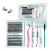 Ögonfransar 280st kluster Lash Bond and Seal Makeup Tools DIY Lashes Extension Kit för limning av fransar Limning av limtillbehör 240422