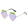 Sunglasses Frameless Stberry Quirky Personality Female Trendy Prom Party Glasses Cute Drop Delivery Dhp6W