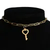 Kettingen goud kleur roestvrijstalen choker ketting vrouwen hiphop punk korte doos link nekketens voor vrouwen sieraden kraag de moda 2019