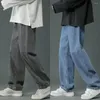 Jeans maschi maschi con le gambe a gamba a gamba a gamba dritta in stile hip hop lavato per pantaloni casuali primaverili/autunnali a