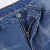 Jeans femminile signore streetwear blu per donne lavati casual dritti alti pantaloni in jeans chic vintage mamma y2k pantaloni