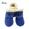 Appareils pour chiens 4pcs / Set Windproof Pet Shoes Winter Winch Warm Fleece Boots Boots Snow Candy Couleurs anti-glissement pour les petits chiens Chihuahua