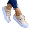 Witte schoen mode ronde teen platform schoenen maat 43 casual veter omhoog platte loafers zapatos mujer 240420