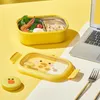Учебная посуда 1000 мл утечка для ланч -коробки Cartoon 2 отсеки из нержавеющей стали Bento BPA Бесплатное хранение фруктов
