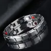 Strands 2022 New Mens Jewellery Magnetic Therapy Health Antisnoringステンレス鋼のブレスレット男性用の調整可能なブレスレットPulsera Hombre