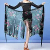 Stage Wear Dance Hip Scarf Skirt Women Belly Latin Training Sexy Half Skirts Adult Female Printed Mesh HipSkirt