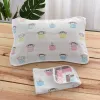 Pillow 35*55cm/40*60cm Newborns Pillow Towel Soft Six Layers Gauze Cotton Kids Pillowcase Toddler Pillow Cover Cartoon Bedding For Baby