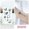 Tattoos Blume Tattoo Aufkleber Blüte Frauen Körper Gesichtsarmarm Bein Tattoo Aufkleber Schmetterling Kinder Flase Aufkleber für Party Temporäres Wasserp