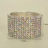 Strängar Treazy Multicolor 10 Rows Rhinestone Crystal Armband Bangles For Women Bridal Wedding Armband Elastic Wristband Prom smycken