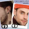 Earrings 1 Pairs Ear Clip Earrings for Men Women Stainless Steel NonPiercing Huggie Hoop Earrings Unisex Clip on Earrings Jewelry