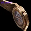 Modern AP pols horloge Royal Oak Series 26574BA Alle goudblauwe plaatkalender Zeldzame automatische mechanische heren Watchplaat 41 mm uurwerk