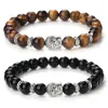 Stands Charme vintage Bouddha perles Bracelet Men Natural Tiger Eye Malachite Black Lava Stone Chakra Bracelets For Women Bileklik Jewelry