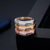 Band Cwwzircons Fashion Leopard Cubic Zirconia Rose Gold and Silver Color Engagement Wedding Love Snake Rings for Women Jewelry R139