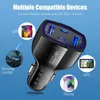 Goedkope TE-P49 53W Dual USB Dual PD 4 Port Car Charger Snel opladen PD Quick Charge 3.0 USB C Auto Telefoonladeradapter