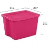 Bins Sterilite 18 Gallon Tote Box Plastic, Fuchsia Burst, Set of 8 Storage Boxes
