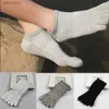 Men's Socks Mens five finger sports socks 1 pair black and white cotton breathable suitable for running and cycling H4L2 yq240423