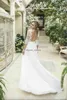 Elegancka 3/4 długich rękawów A-line Bohemian Wedding Dress Cheao White Lace Alliqued plus size plażka ślubna boho suknia ślubna