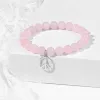 Brins à rose à la mode bracelet Bracelet Perles de cristal rose bracelets stretch natural pierre charmes bracelets guérison femmes bijoux reiki cadeau