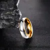 Band tigrade 4mm/6mm män kvinnor volfram karbid ring guld pläterade polerade ringar engagemang bröllop band för älskare par